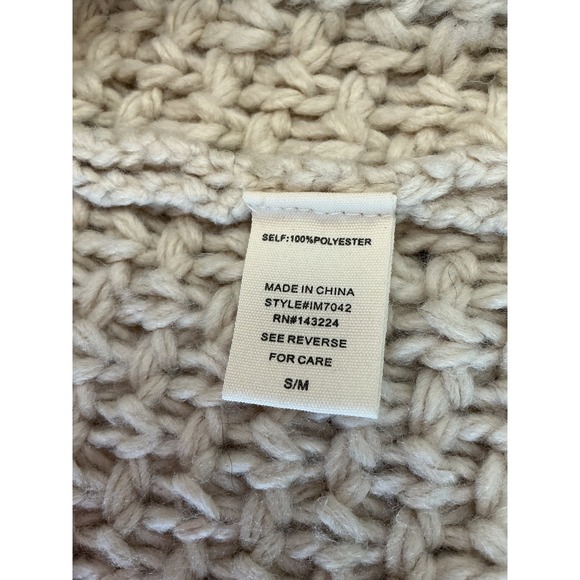 Illa Illa Women Cream Chunky Knit Floral Applique Cardigan Sweater IM7042 SM - Picture 6 of 9